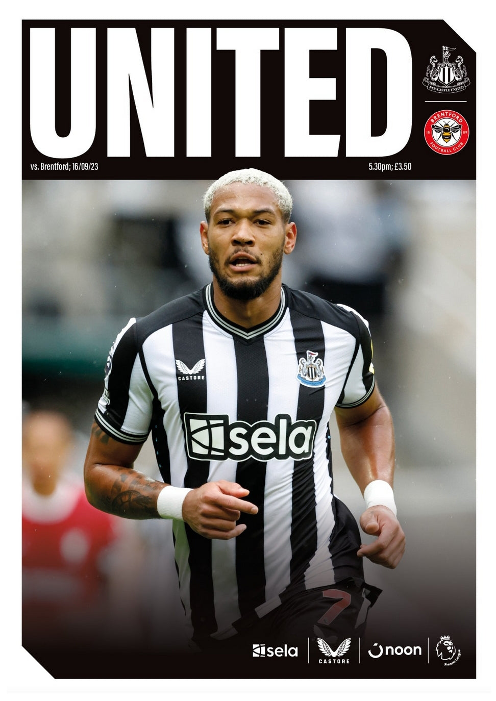 Newcastle United v Brentford 2023/24 Premier League Match Day Programme